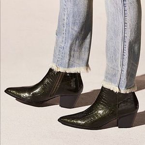 Free People Going West Vegan Croc Ankle Boots